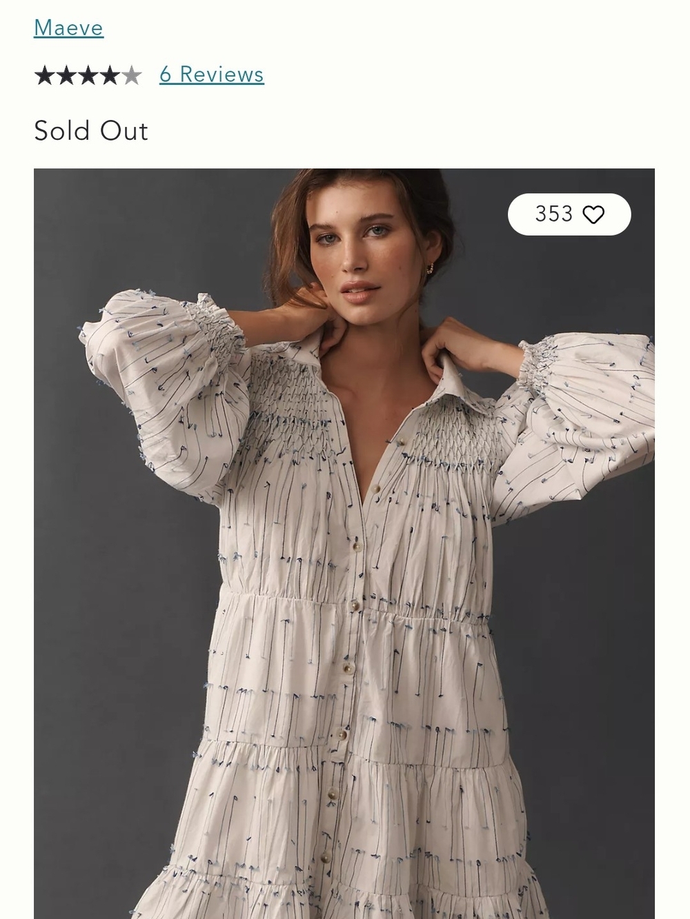 Anthropologie Mini Button Down Dress - Picture 2 of 5